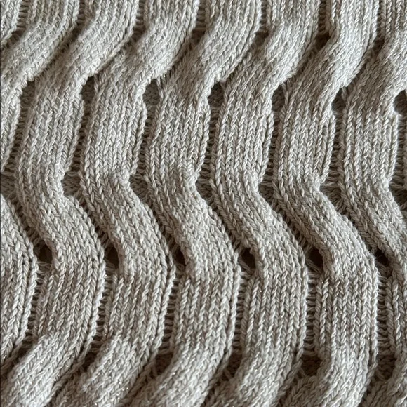 DKNY Textured Knit Women’s Sweater in Light Beige With Glitter/Shiny Finishes - Picture 5 of 9